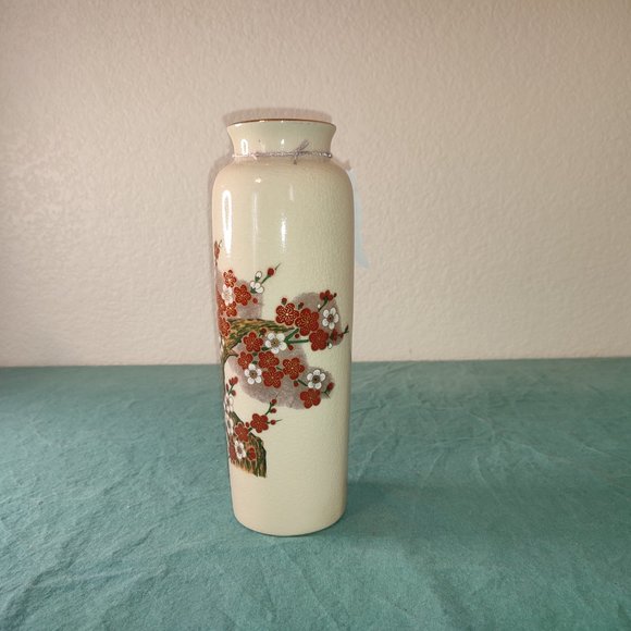Gorgeous Japanese Art Vase Cherry Tree Golden Accents ceramic vintage quality - Picture 4 of 8